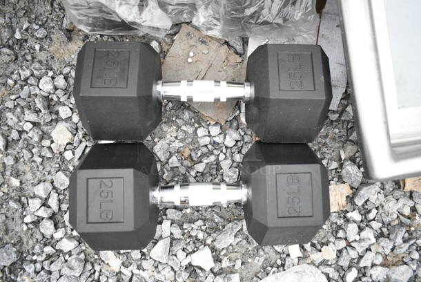 6 BRAND NEW SCRATCH AND DENT!  Hex Dumbbells; 2 10 Pound, 2 20 Pound, 2 25 Pound. 6 Times Your Bid!   - Image 5 of 7