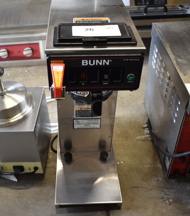 2015 Bunn CWTF15-APS Stainless Steel Commercial Countertop Coffee Machine w/  Hot Water Dispenser and Poly Brew Basket. 120 Volts, 1 Phase. 