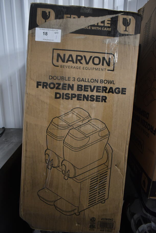 BRAND NEW SCRATCH AND DENT! 2022 Narvon 378SM2 Stainless Steel Commercial Countertop 2 Hopper Slushie Machine. 115 Volts, 1 Phase. Tested and Working! - Image 7 of 7