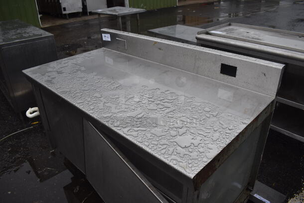Stainless Steel Commercial Counter w/ Back Splash and 2 Doors. 54x28x42 - Image 2 of 4