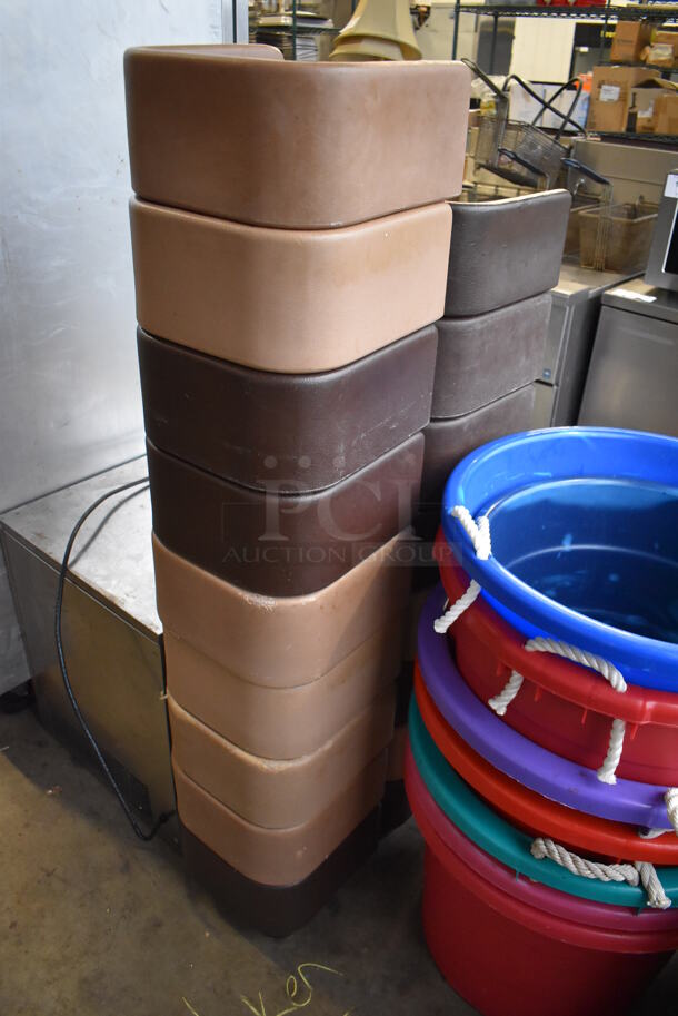 17 Poly Booster Seats; Brown and Tan. 11.5x11.5x9. 17 Times Your Bid! - Image 5 of 5