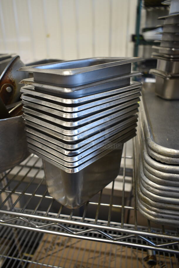 ALL ONE MONEY! Two Tier Lot of Various Items Including Metal Bowls, Stainless Steel Drop In Bins, Metal Baking Pans,  - Image 7 of 12