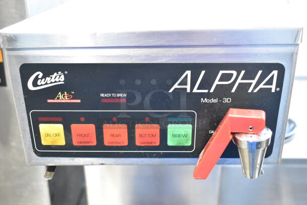Curtis Alpha 3DR-12 Stainless Steel Commercial Countertop 3 Burner Coffee Machine w/ Hot Water Dispenser. 120 Volts, 1 Phase.  - Image 3 of 7