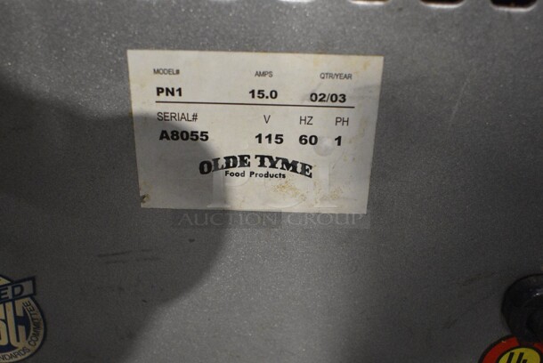 Olde Tyme Model PN1 Stainless Steel Commercial Countertop Single Hopper Peanut Butter Mill Nut Grinder. 115 Volts, 1 Phase. 11x21x21. Tested and Working! - Image 4 of 4