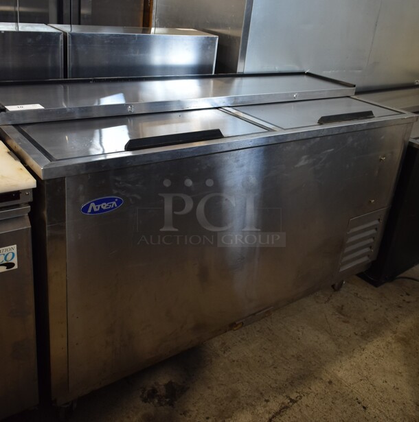 2018 Atosa MBC65 Stainless Steel Commercial Back Bar Bottle Cooler w/ 2 Sliding Lids. 115 Volts, 1 Phase. Tested and Working! - Image 1 of 6