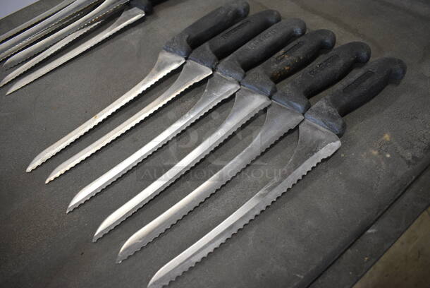 6 Sharpened Stainless Steel Serrated Knives. Includes 14". 6 Times Your Bid! - Image 4 of 4