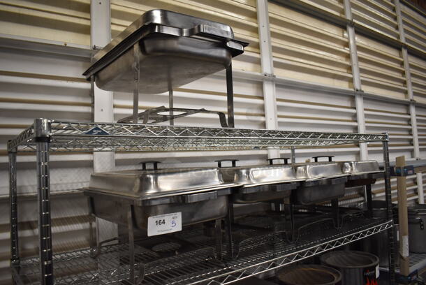 5 Metal Chafing Dishes w/ Drop In and Lid. 14x26x13. 5 Times Your Bid!