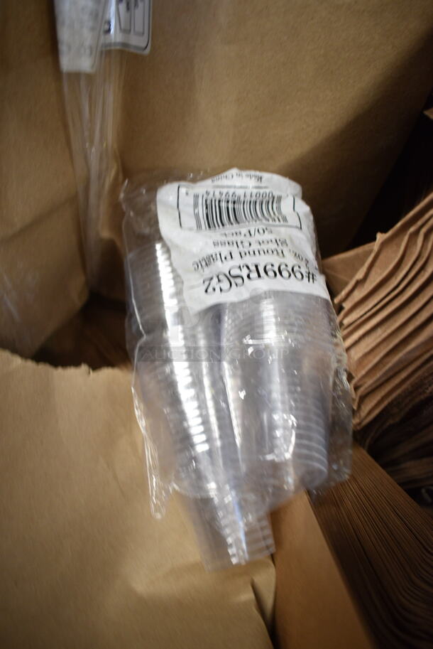 PALLET LOT of 15 BRAND NEW Boxes Including 2451282CBBL Baker's Lane 12" x 8" x 2 1/4" Kraft Auto-Popup Donut / Bakery Box - 200/Bundle, 442CUSHPAD24126YW, 999RSG2 Plastic Shot Glass, Duro Kraft Paper Bags. 15 Times Your Bid! - Image 9 of 10