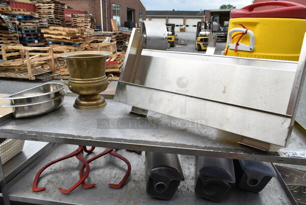 Metal 4 Tier Cart w/ Igloo Beverage Holder, Bar Topping Rails. - Image 8 of 11
