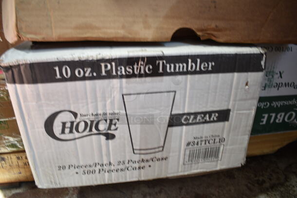 PALLET LOT of 26 BRAND NEW Boxes Including 347RSG2 Choice 2 oz. Clear Plastic Shot Glass - 2500/Case, 5001RT800B Lavex 8" White Hardwound Paper Towel, 800 Feet / Roll - 6/Case, 500CC16PLA EcoChoice 16 oz. PLA Compostable Plastic Cold Cup - 1000/Case, 500LFLAT Choice Clear Flat Lid with Straw Slot - 9, 12, 16, 20, and 24 oz. - 1000/Case, 999LFLAT Choice 9, 12, 16, 20, and 24 oz. Clear Flat Lid with Straw Slot - 50/Pack, 999RSG2 Choice 2 oz. Clear Plastic Shot Glass - 50/Pack, 500CC32P Choice Clear PET Plastic Cold Cup - 32 oz. - 500/Case, 394365XL Noble Products Powder-Free Disposable Vinyl Gloves for Foodservice - 1000/Case, 347TCL10 Choice 10 oz. Clear Disposable Plastic Tumbler - 500/Case, Acopa 20 oz Slanted Bowls, Environ Knives, Stainless Steel Beverage Holder Dispenser. 26 Times Your Bid!  - Image 5 of 12