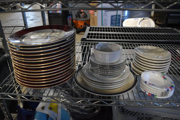 ALL ONE MONEY! Tier Lot of Various Dishes Including 38 Plates/Saucers, 5 Bowls and Ramekin