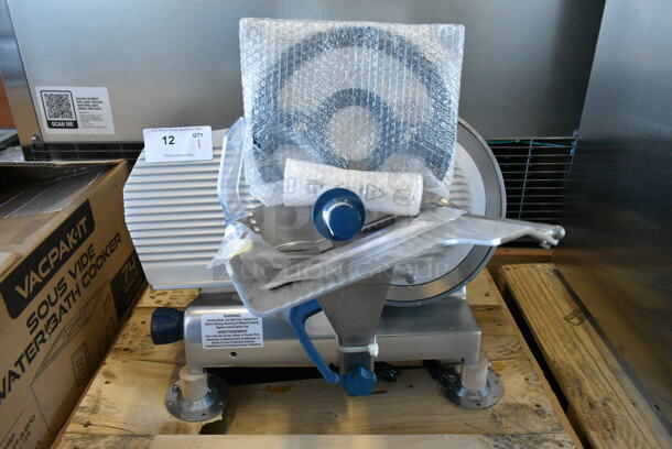 BRAND NEW SCRATCH AND DENT! 2023 Edlund EDV-12 Metal Commercial Countertop Meat Slicer. 120 Volts, 1 Phase. Tested and Powers On But Parts Do Not Move - Image 2 of 8