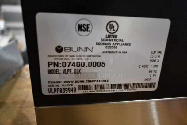 BRAND NEW SCRATCH AND DENT! 2022 Bunn VLPF 07400.0005 Stainless Steel Commercial Automatic Coffee Brewer with Two Lower Warmers. 120 Volts, 1 Phase.  - Image 7 of 7