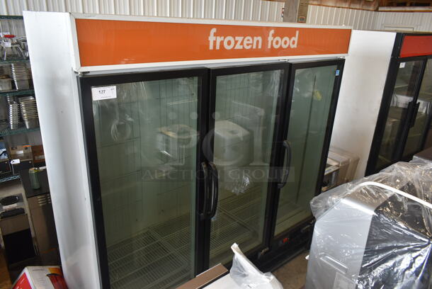Master-Bilt MBGFP74-HG Metal Commercial 3 Door Reach In Freezer Merchandiser w/ Poly Coated Racks. 115/208-230 Volts, 1 Phase. Tested and Working! - Image 1 of 12