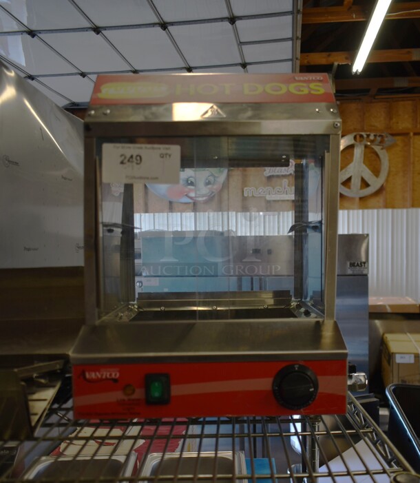 BRAND NEW SCRATCH AND DENT!  Avantco 177HDS175 Stainless Steel Commercial Countertop 175 Dog Hot Dog Steamer. 120 Volts, 1 Phase. Tested and Working! - Image 2 of 5