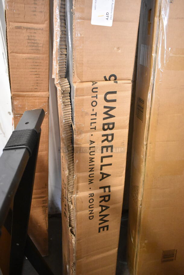 BRAND NEW SCRATCH AND DENT! 427UMFAR9ASL 9' Silver Umbrella Frame. - Image 3 of 6