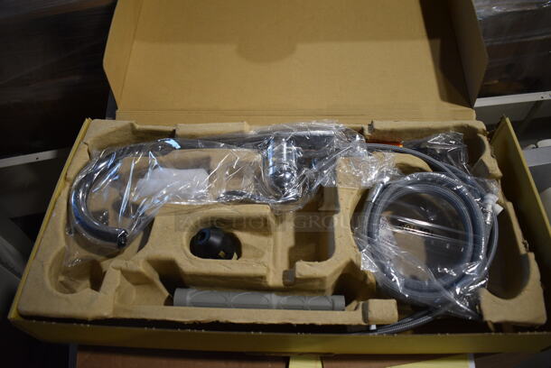 BRAND NEW! Royston Wood Pattern Single Door Cabinet w/ Elkay Sink Basin and Moen Faucet. 18x30x27 - Image 8 of 10