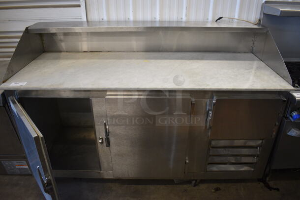 Bari 24E-D Stainless Steel Commercial Work Top Dough Retarder w/ Marble Countertop on Commercial Casters. 115 Volts, 1 Phase. 76x30x49. Tested and Working!
