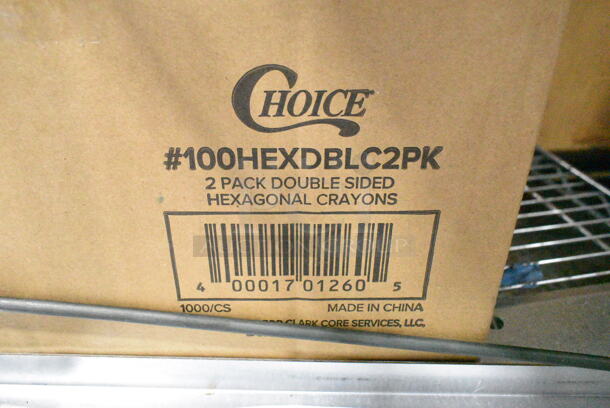 2 BRAND NEW SCRATCH AND DENT! Items Including Choice 100DBLC2PK Double-Sided Kids' Restaurant Crayons in Cello Wrap - 1000/Case and Choice 100HEXDBLC2PK 2 Pack Double-Sided Hexagonal Kids' Restaurant Crayons in Cello Wrap - 1000/Case. 2 Times Your Bid!  - Image 4 of 4