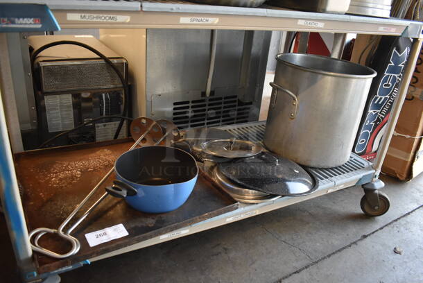 ALL ONE MONEY! Tier Lot of Various Items Including Metal Stock Pot, Metal Lids and Griddle Top