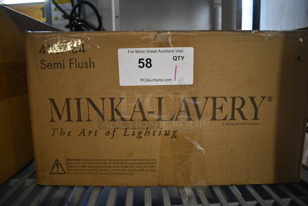 BRAND NEW SCRATCH AND DENT! Minka-Lavery Semi Flush 4107-84 Brushed Nickel Light Fixture - Image 2 of 3