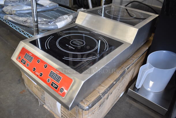 BRAND NEW IN BOX! Avantco DIC7003 Stainless Steel Commercial Countertop Step-Up 2 Burner Induction Range. 208-240 Volts, 1 Phase. 13.5x30x6. Tested and Working! - Image 2 of 7