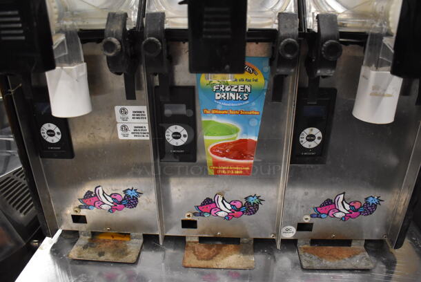 Elmeco FC3 Stainless Steel Commercial Countertop 3 Hopper Slushie Machine. Missing Lids. 115 Volts, 1 Phase. 25x24x28. Tested and Working! - Image 6 of 7