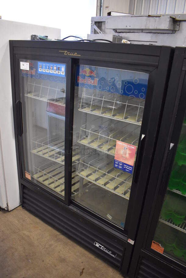 2014 True GDM-41SL-60-LD Metal Commercial 2 Door Cooler Merchandiser w/ Poly Coated Racks. 115 Volts, 1 Phase. 47x21x60. Tested and Working! - Image 1 of 6