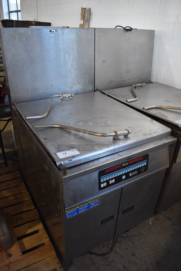2013 Pitco Frialator DD 24R UFM Stainless Steel Commercial Natural Gas Powered Donut Fryer w/ Grease Trap. 72,000 BTU. 29x43x56 - Image 3 of 8
