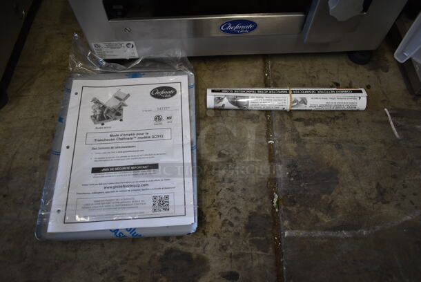 BRAND NEW SCRATCH AND DENT! Globe Chefmate GC512 Stainless Steel Commercial Countertop Automatic Meat Slicer w/ Blade Sharpener. 115 Volts, 1 Phase. Tested and Working! - Image 3 of 10