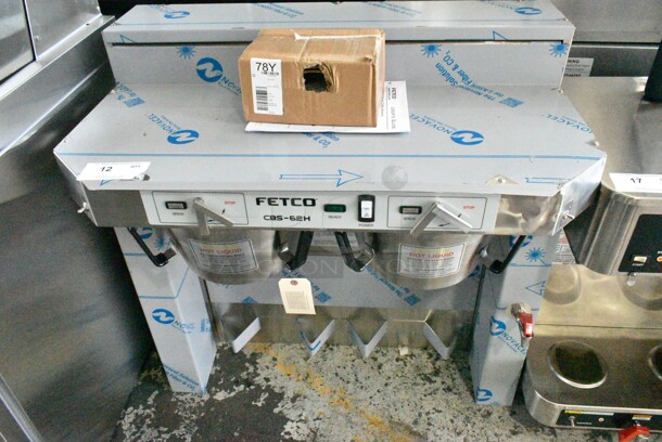BRAND NEW SCRATCH AND DENT! Fetco CBS-62H C62046 Stainless Steel Twin Automatic Coffee Brewer w/ Hot Water Dispenser and 2 Metal Brew Baskets. No Satellite Server. 120/208-240 Volts, 1 Phase. - Image 2 of 12