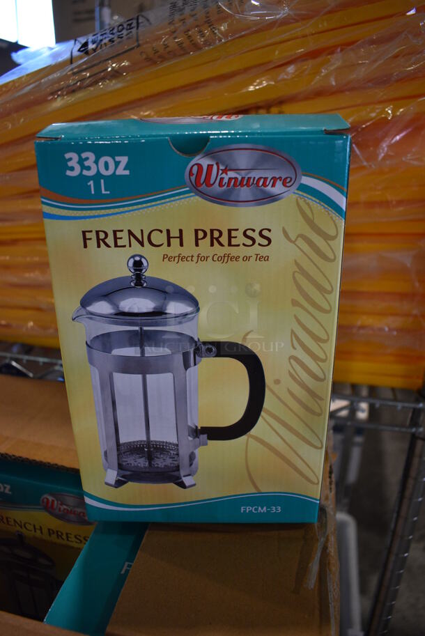 2 Boxes of 12 BRAND NEW Winware French Press Coffee / Tea Pitchers. 6x4x9. 2 Times Your Bid!