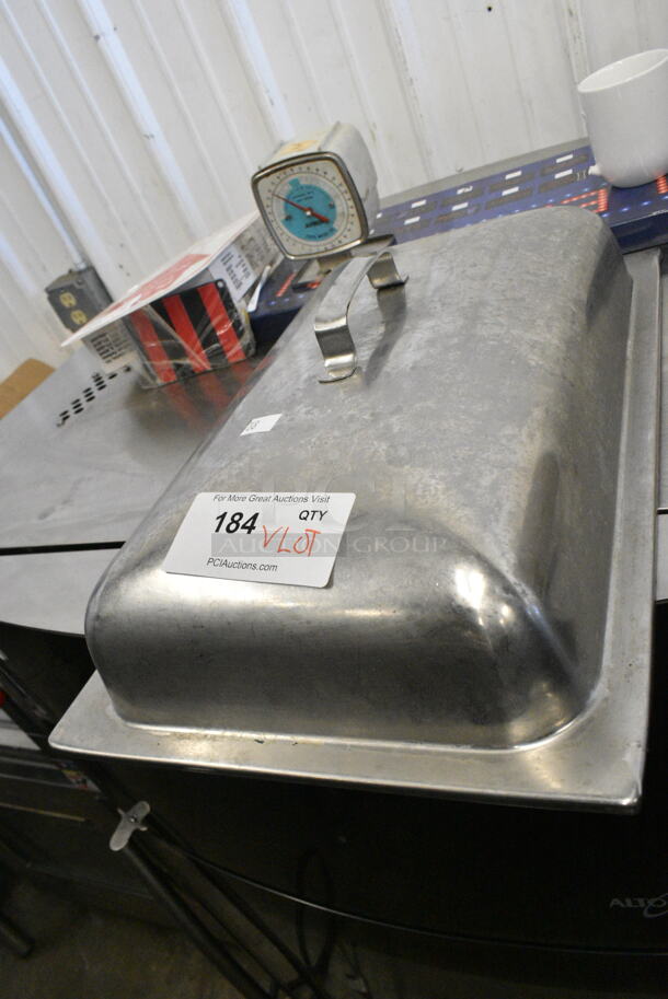 ALL ONE MONEY! Lot of Various Items Including Stainless Steel Lids, Drop In Bin and Dome Chafer Lid.  - Image 6 of 7