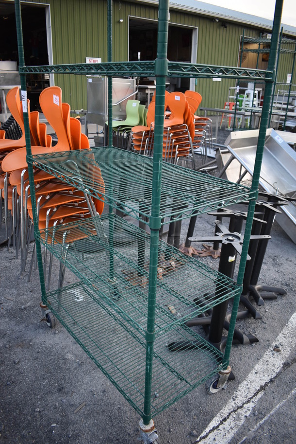 Metro Green Finish 6 Tier Wire Shelving Unit on Commercial Casters. BUYER MUST DISMANTLE. PCI CANNOT DISMANTLE FOR SHIPPING. PLEASE CONSIDER FREIGHT CHARGES. 42x21x92 - Image 3 of 4