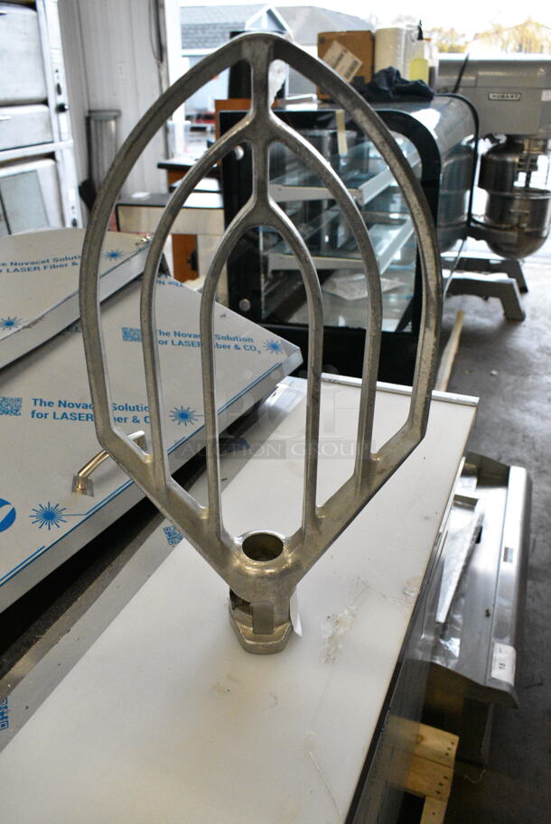 4 Metal Mixer Attachments Including Hobart VMLH40B 40 Quart Paddle, Hobart HL20B 20 Quart Whisk, Whisk, Dough Hook. 4 Times Your Bid!  - Image 3 of 8