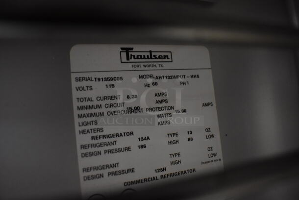 Traulsen AHT132WPUT-HHS Stainless Steel Commercial Two Half Size Door Reach In Pass Through Cooler. Missing 2 Legs. 115 Volts, 1 Phase. 30x35x83. Tested and Powers On But Does Not Get Cold - Image 7 of 8
