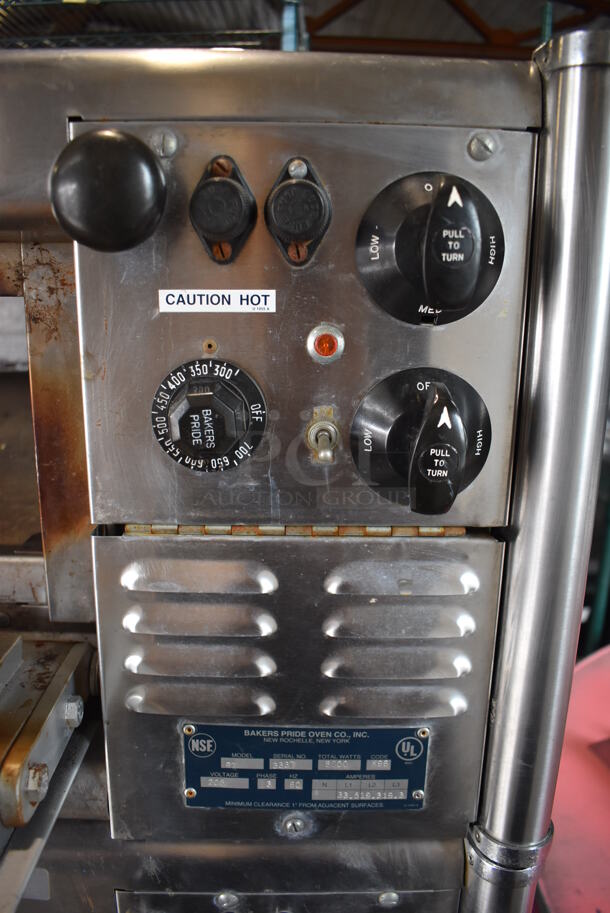 2 Bakers Pride P1 Stainless Steel Commercial Electric Powered Single Deck Pizza Oven w/ Cooking Stones on Metal Legs. 208 Volts, 3 Phase. 2 Times Your Bid! - Image 7 of 11