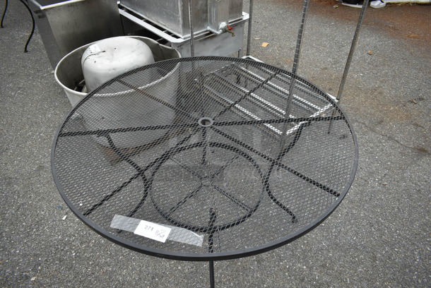 Black Metal Mesh Round Patio Table. - Image 2 of 3