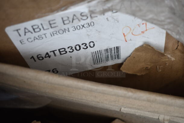 7 BRAND NEW SCRATCH AND DENT! Items; 164TB3030 Lancaster Table & Seating 30" x 30" Cross Cast Iron Table Base Plate, Lancaster Table and Seating Unit. 7 Times Your Bid! May Be Missing Pieces.  - Image 6 of 7