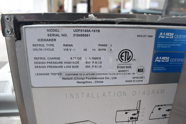 2019 Manitowoc UDF0140A-161B Stainless Steel Commercial Self Contained Undercounter Ice Machine. 115 Volts, 1 Phase. 26x29x33 - Image 7 of 8