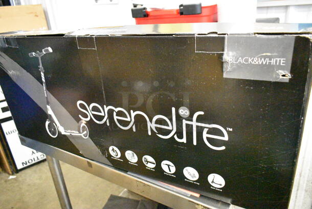 6 IN ORIGINAL BOX! Various Items Including SereneLife Scooter, Nutrichef Pan Set, Pyle CD Player Boombox, Pyle PDWRBT56BK Speakers, Mite Excel Unit. 6 Times Your Bid!  - Image 2 of 12