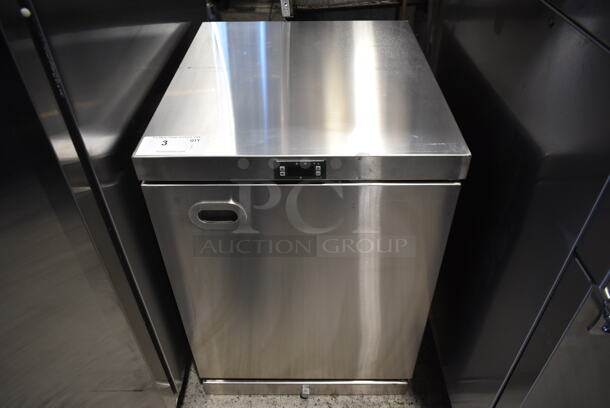 BRAND NEW SCRATCH AND DENT! Tank REF Stainless Steel Commercial Mobile Kiosk Single Door Mini Cooler. 120 Volts, 1 Phase. Tested and Working! - Image 1 of 12