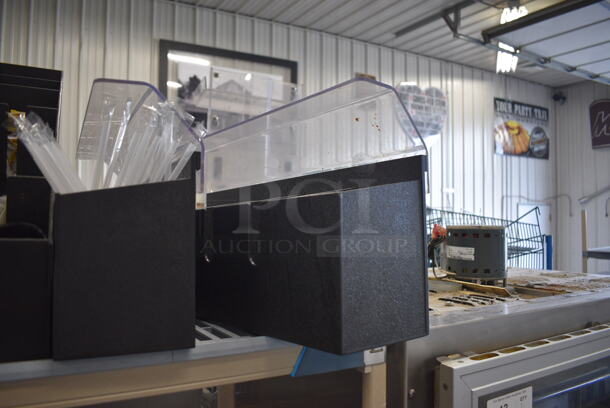ALL ONE MONEY! Lot of 4 Black Poly Countertop Multi Compartment Bins! Includes 14x14x8 - Image 5 of 5