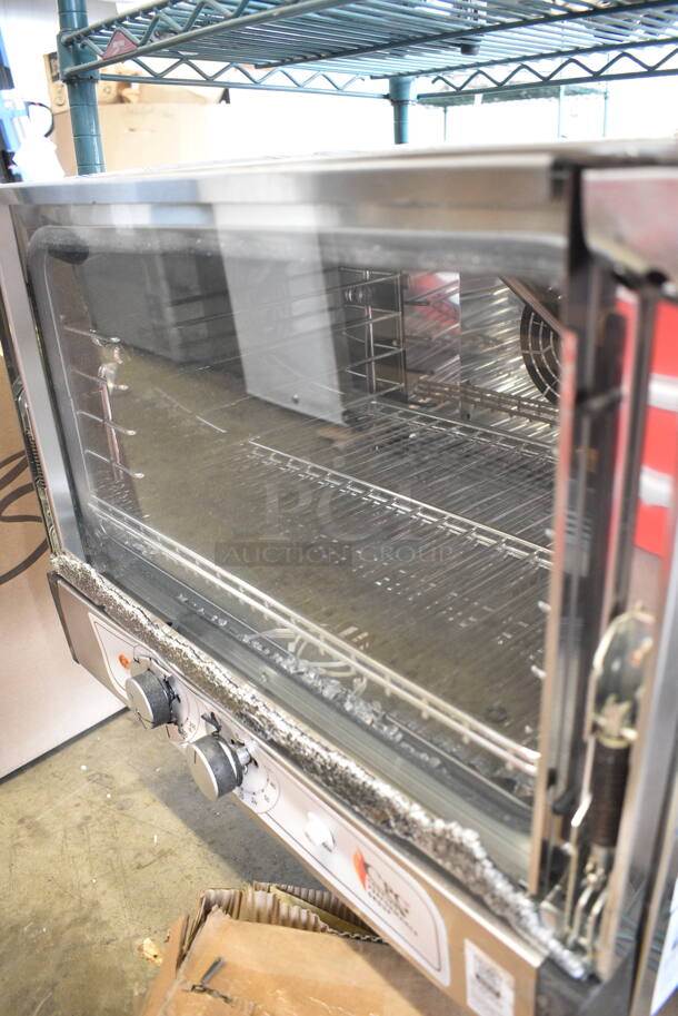 BRAND NEW SCRATCH AND DENT! 2023 Cooking Performance Group CPG 351COHT3A Stainless Steel Commercial Electric Thermostatic Countertop 3 Tray Half Size Convection Oven with Steam Injection. See Pictures For Broken Glass. 120 Volts, 1 Phase. Tested and Powers On But Does Not Get Warm - Image 4 of 8