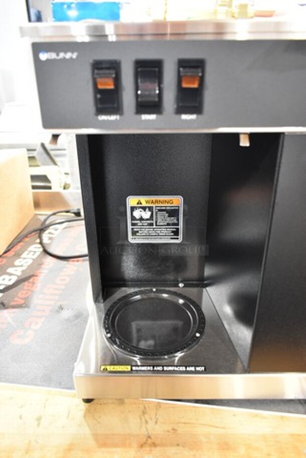 BRAND NEW SCRATCH AND DENT! 2022 Bunn VLPF 07400.0005 Stainless Steel Commercial Automatic Coffee Brewer with Two Lower Warmers. 120 Volts, 1 Phase.  - Image 4 of 8