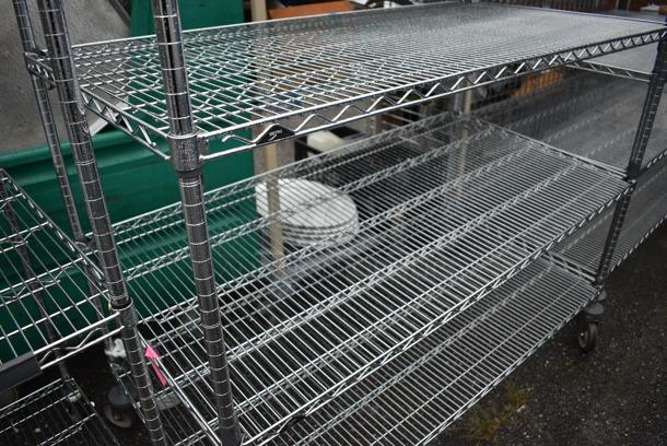 Metro Chrome Finish 5 Tier Shelving Unit on Commercial Casters. BUYER MUST DISMANTLE. PCI CANNOT DISMANTLE FOR SHIPPING. PLEASE CONSIDER FREIGHT CHARGES. 60x30x80 - Image 3 of 4