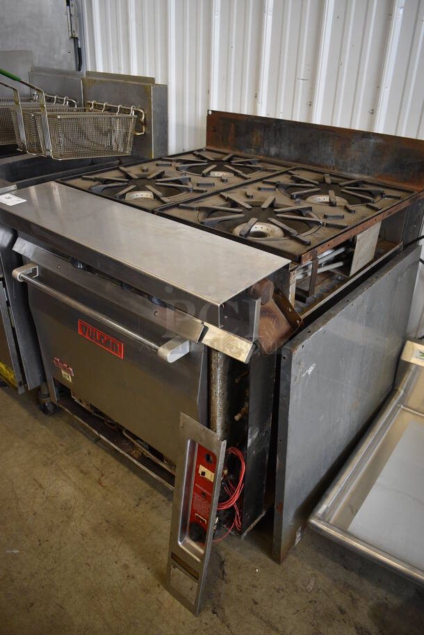 Vulcan Stainless Steel Commercial Natural Gas 4 Burner Range w/ Convection Oven. 32,000 BTU. 34x41x42 - Image 5 of 7