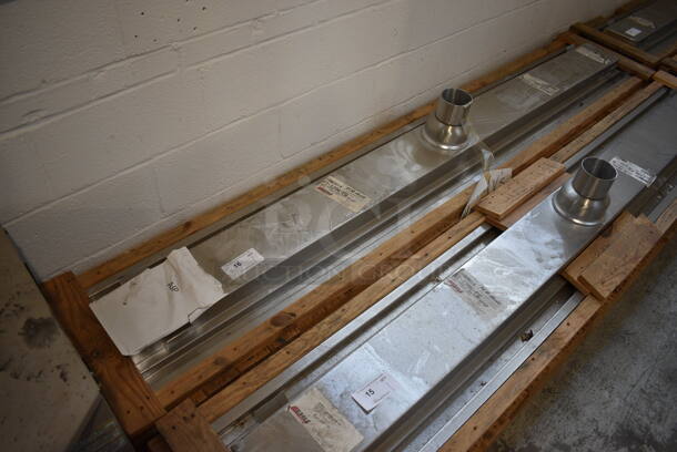 BRAND NEW IN CRATE! Eagle Model FT-1296-FG Stainless Steel Commercial Floor Trough w/ Fiber Glass Grating. 100x16x12