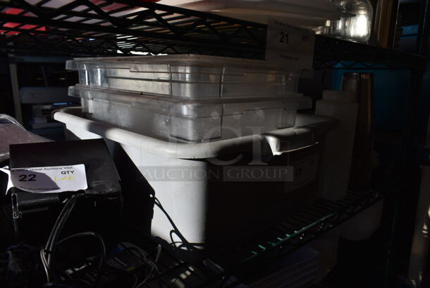 ALL ONE MONEY! Tier Lot of Various Items Including Poly Bins and Metal Mixing Cups - Image 2 of 4