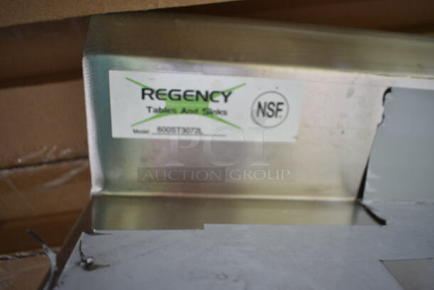 BRAND NEW SCRATCH AND DENT! Regency 600ST3072L 30" x 72" 16 Gauge Stainless Steel Work Table with Sink. Bay 16x20x12 - Image 5 of 5